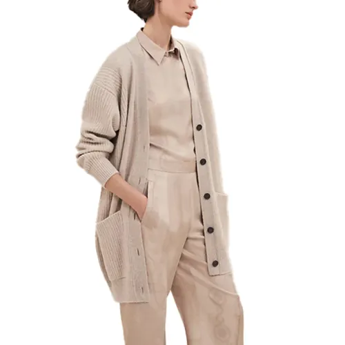 HERMES Knitwear Women's Umber Moderate Cardigan