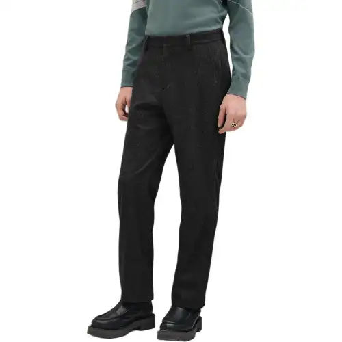 HERMES Casual Pants Men's Charcoal Gray Moderate Straight Fit Pants