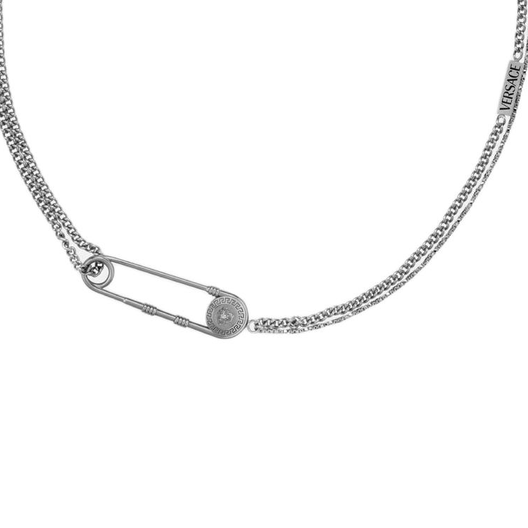 Женская цепочка Versace Safety Pin (серебряная)