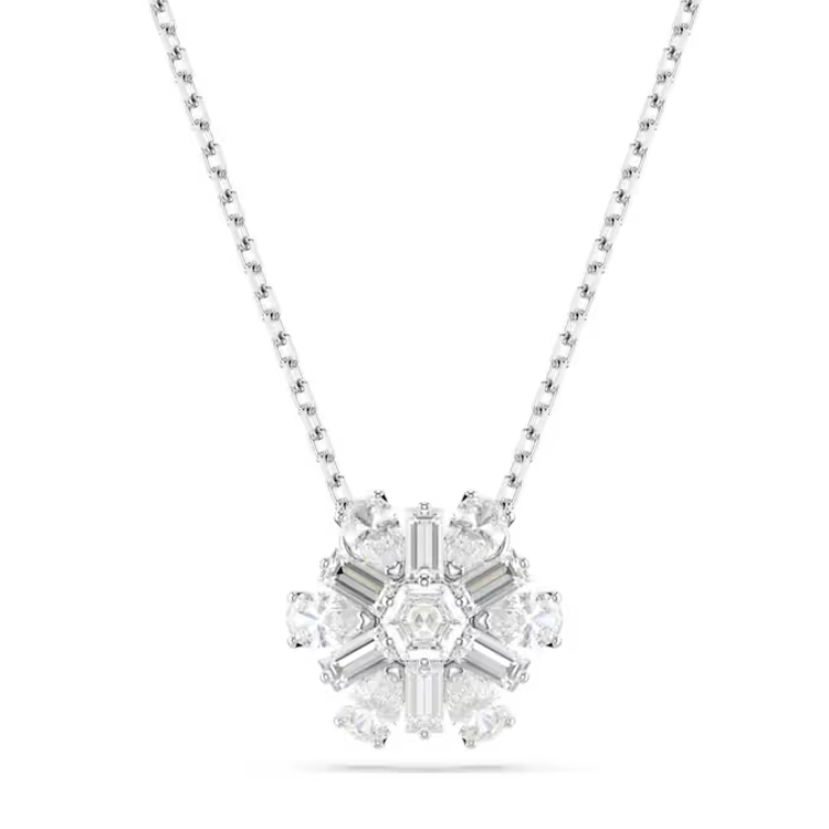 Женское колье Swarovski Снежинка (серебристое)