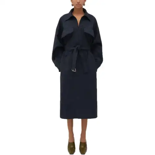 Bottega Veneta Long Sleeved Dress Women's Marine Blue