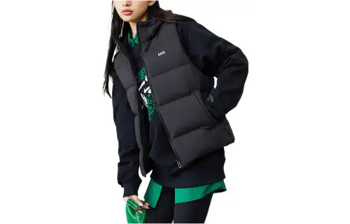 ANTA Life Collection Vests Women's Black Hooded Non Detachable Thickened Straight Fit