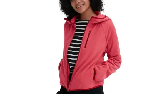 UNIQLO Velvet Jackets Women's Rose Red Hooded Moderate