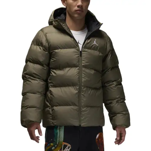 Jordan Brooklyn Therma FIT Puffer Jacket Men's Medium Olive/Black