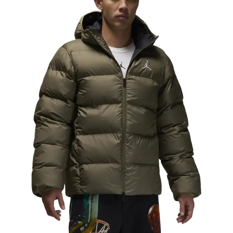 Jordan Brooklyn Therma FIT Puffer Jacket Men's Medium Olive/Black