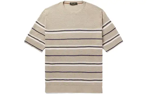 Loro Piana T Shirts Men's Beige Crew Neck Moderate