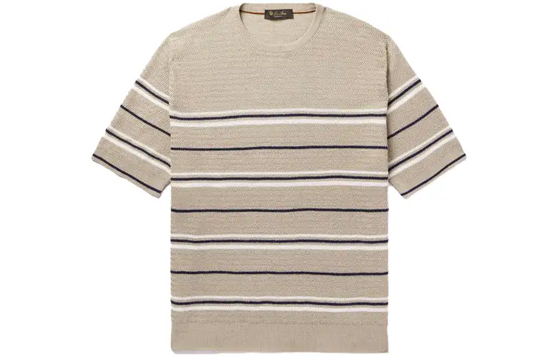 Loro Piana T Shirts Men's Beige Crew Neck Moderate