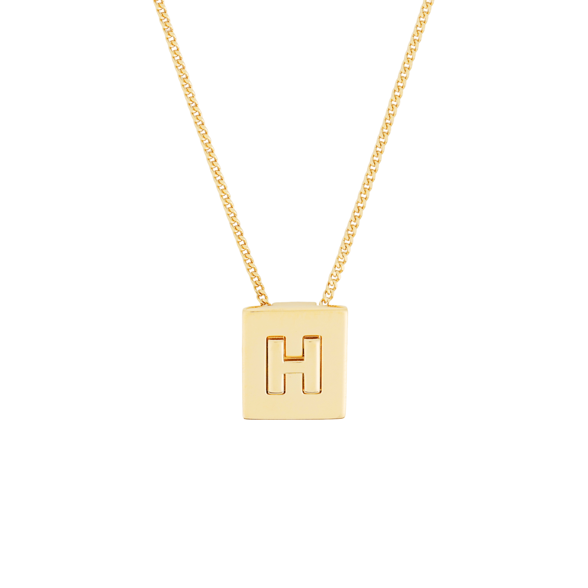 CELINE Celine, brass pendant with letters, necklace, letter H