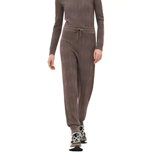 HERMES Casual Pants Women's Gray Moderate Cuffed Pants