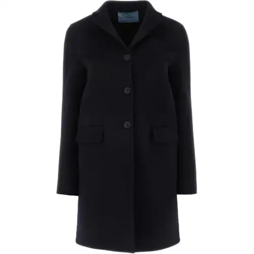 PRADA Logo Detailed Single-Breasted Coat