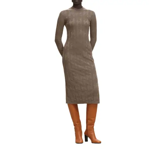HERMES FW25 Long Sleeved Dress Women's Gray