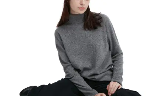 UNIQLO Knitwear Women's 05 Sky Gray Turtleneck Moderate Other