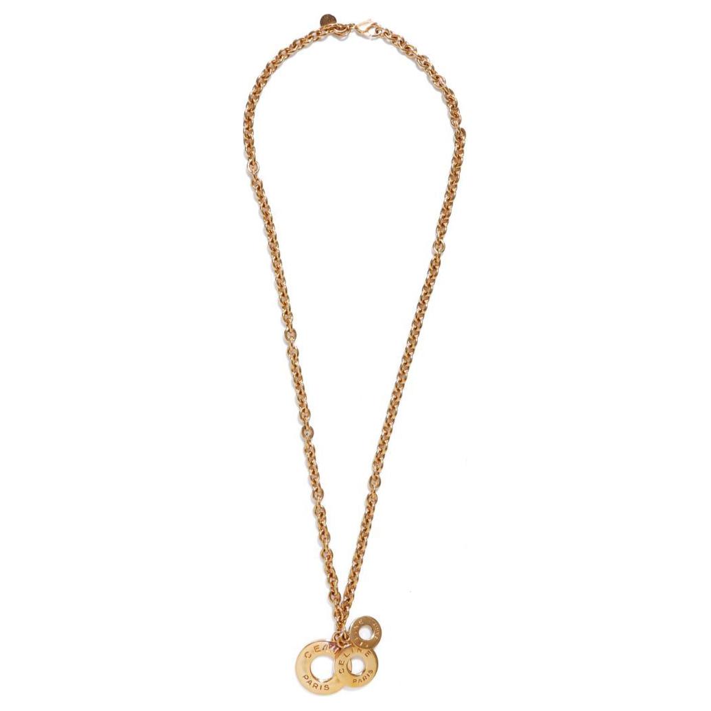 CELINE Pre Owned 1990s Logo Pendant Chain Necklace