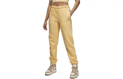 Jordan Brooklyn Knitted Sweatpants Women's Apricot Moderate Cuffed Pants