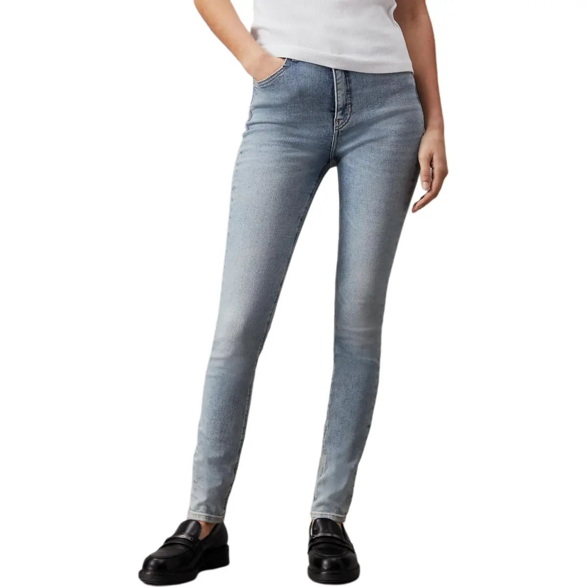 CALVIN KLEIN Jeans Europe Version Women's Light Blue