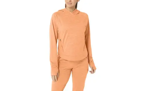 ASICS Sweatshirts Women's Orange Hooded Moderate Regular