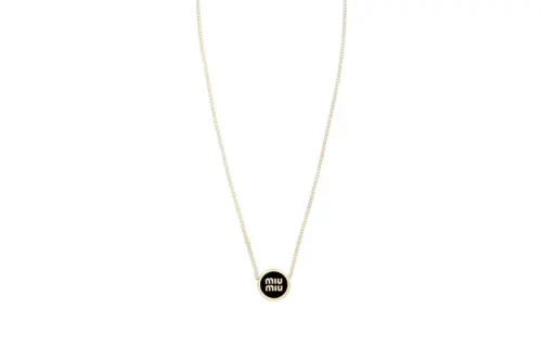Miu Miu Logo-Detailed Round Necklace