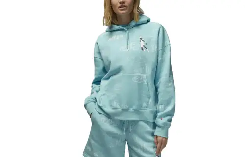 Jordan Sweatshirts Women's Sky Blue Hooded Moderate Regular