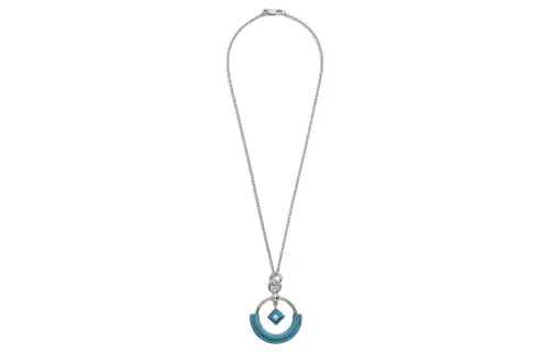 HERMES Palladium Plated, Calfskin, Metal Necklaces Women's Silver