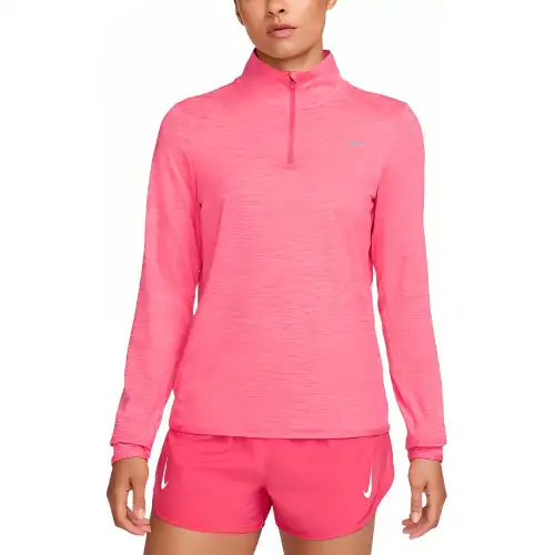 Nike T Shirts Women's Pink Stand Collar Moderate Straight Fit