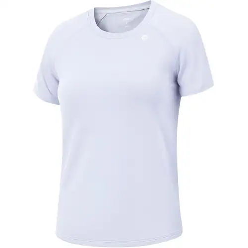 Li Ning T Shirts Women's Purple Crew Neck Moderate Straight Fit