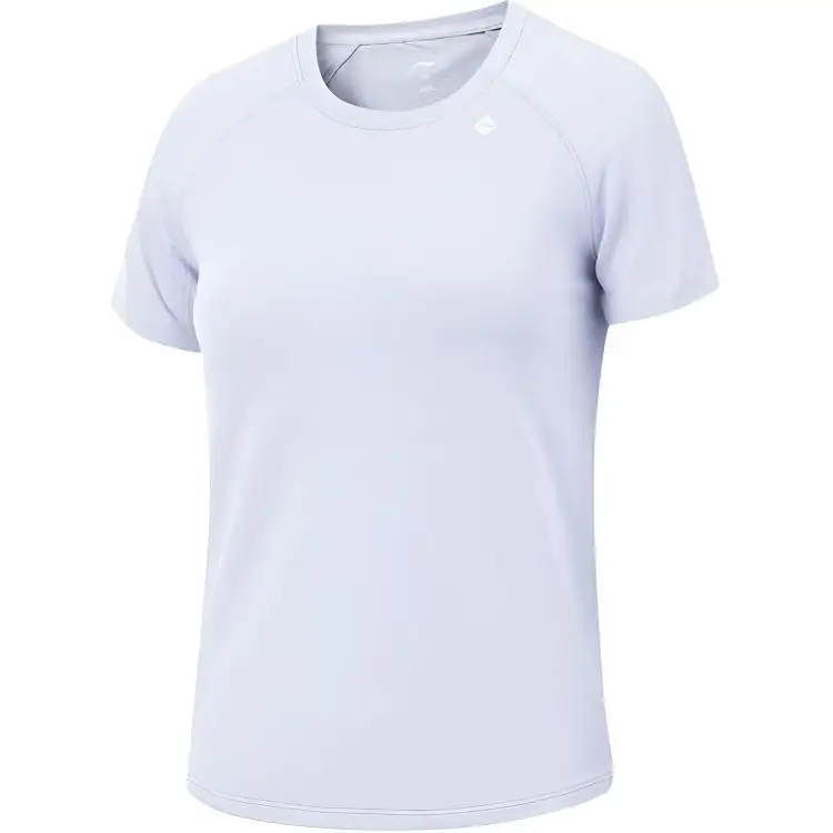 Li Ning T Shirts Women's Purple Crew Neck Moderate Straight Fit
