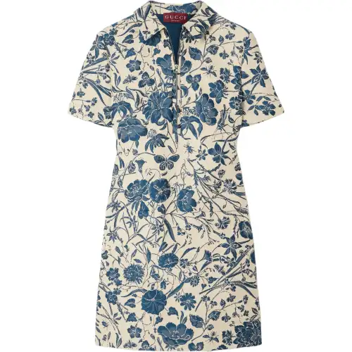 GUCCI Flora Cotton Bouclé Jacquard Dress