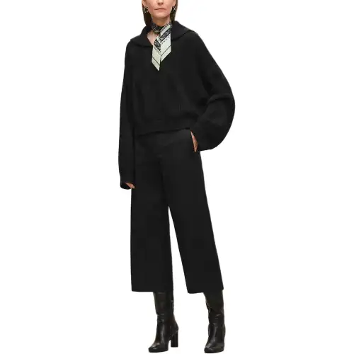 HERMES Sweaters Women's Black Lapel Moderate Other