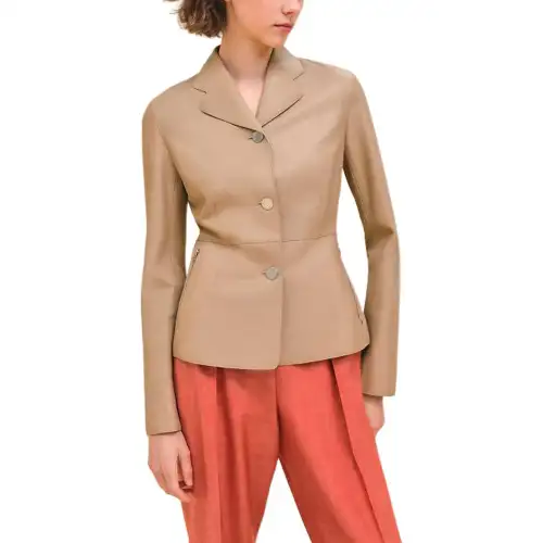 HERMES Jackets & Coats Women's Khaki