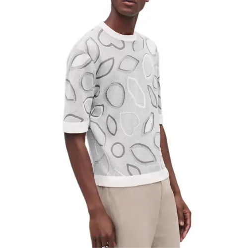HERMES T Shirts Men's Gray Crew Neck Moderate