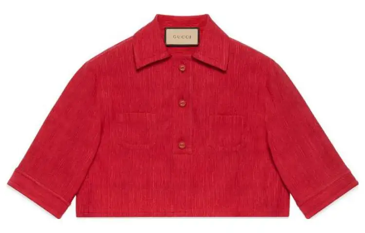 GUCCI Shirts Women's Red Lapel Moderate Other