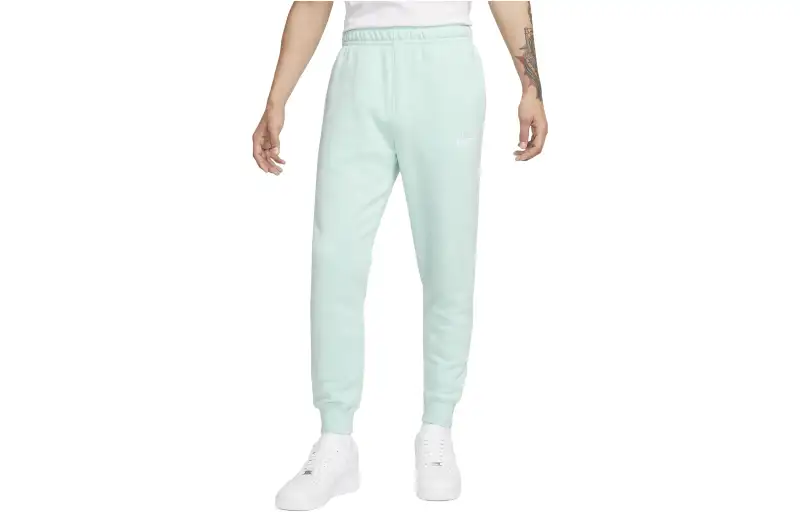 Nike Knitted Sweatpants Men's Light Blue Moderate Cuffed Pants
