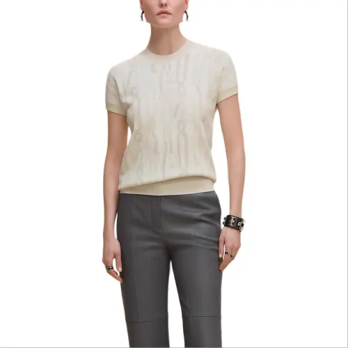 HERMES Knitwear Women's White Crew Neck Moderate Other