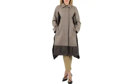 Burberry Coats Women's Gray Lapel Moderate Straight Fit