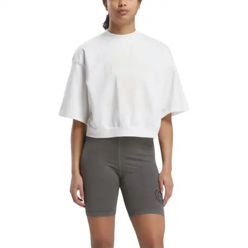 Reebok T Shirts Women's White Crew Neck Moderate