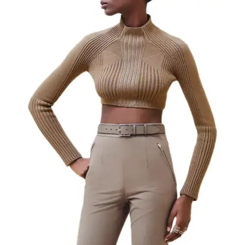HERMES Sweaters Women's Gray Turtleneck Moderate Other