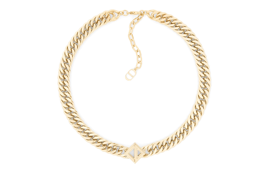 DIOR CD Diamond Brass Necklaces Men's Gold