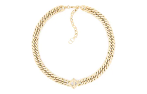 DIOR CD Diamond Brass Necklaces Men's Gold