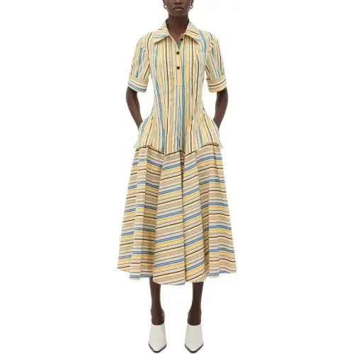 Bottega Veneta FW24 Short Sleeved Dress Women's Yellow