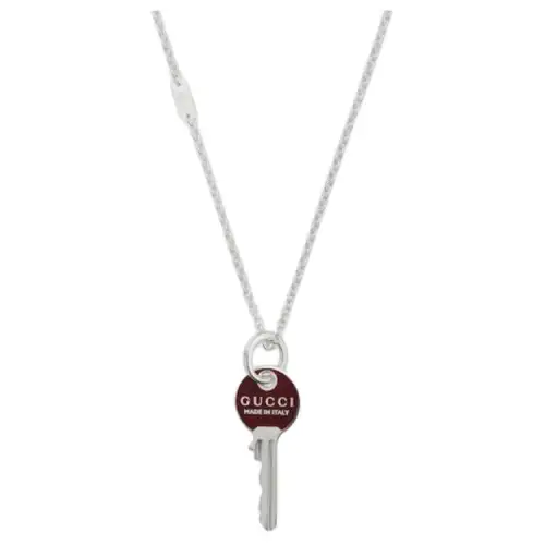 GUCCI Trademark Brand Logo 925 Sterling Silver Necklaces Men's Silver