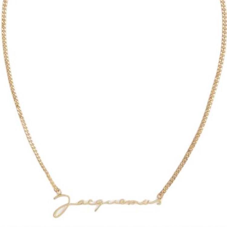 Jacquemus Logo Plaque Chain Linked Necklace