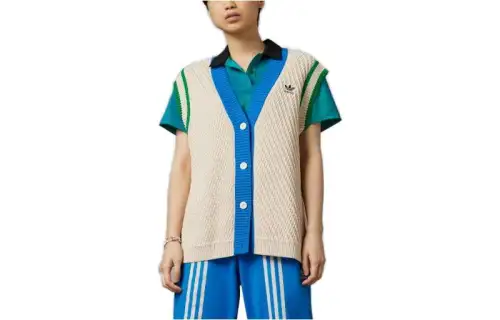 Adidas Originals Knitwear Women's Beige V Neck Moderate Other