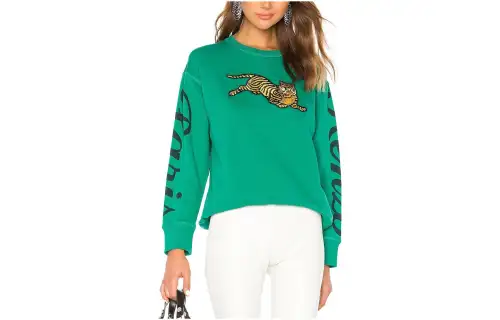 KENZO Sweatshirts Women's Green Crew Neck Moderate Regular