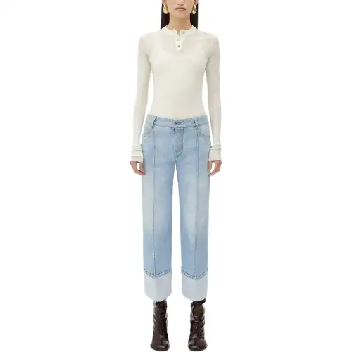 Bottega Veneta Turn Up Hem Denim Jeans