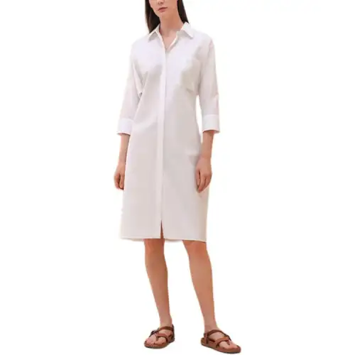HERMES FW24 Long Sleeved Dress Women's White
