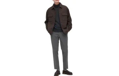 UNIQLO FW22 Straight Fit Pants Moderate Casual Pants All Men's Gray