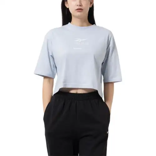 Reebok Drop Shoulder Sleeve T Shirt Women's Blue