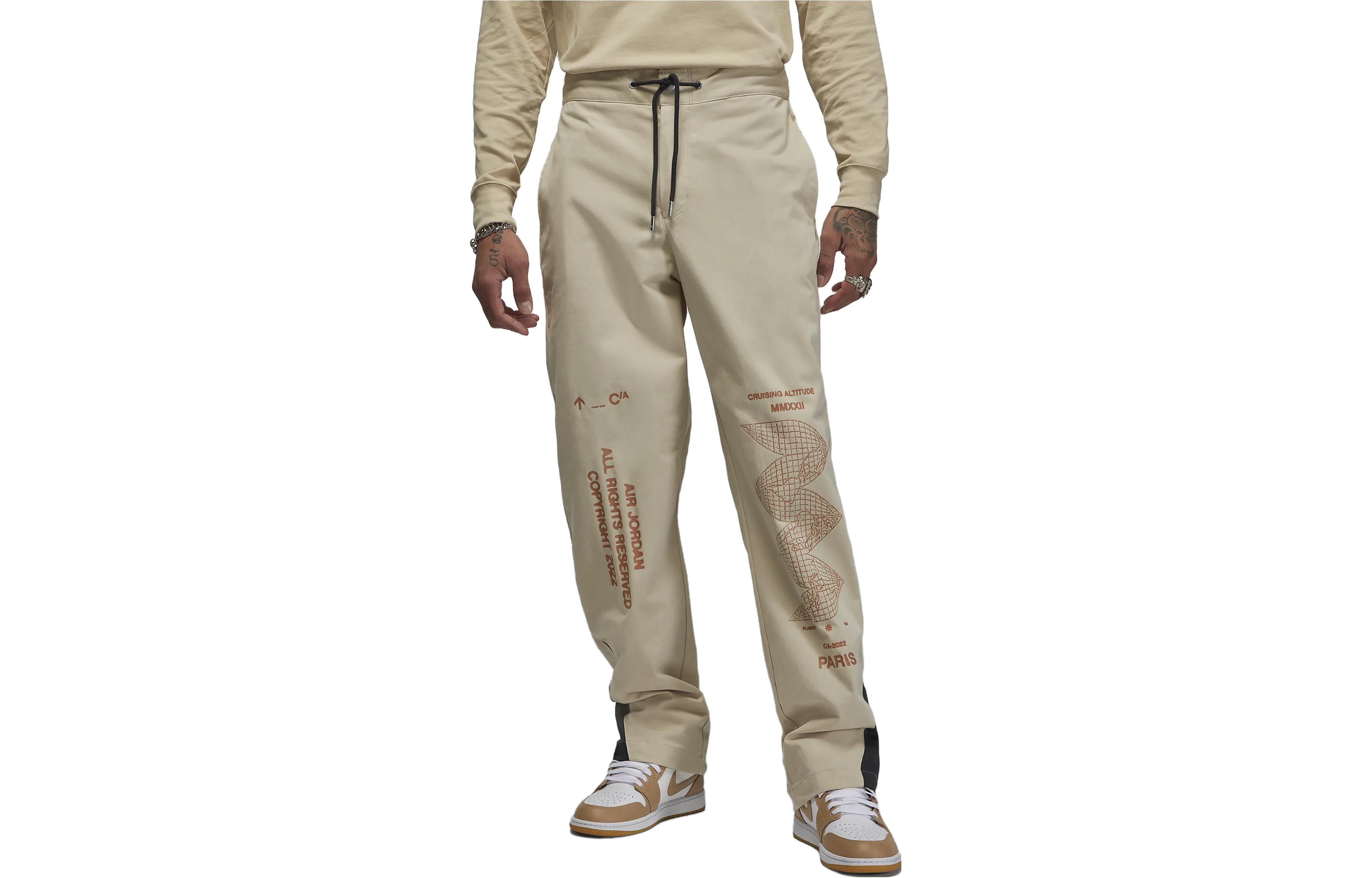 Jordan Flight Heritage Casual Pants Men's Light Yellow Moderate Baggy Pants
