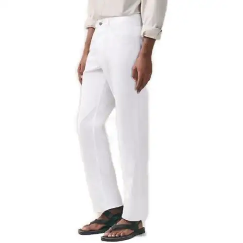 HERMES Casual Pants Men's White Moderate Other