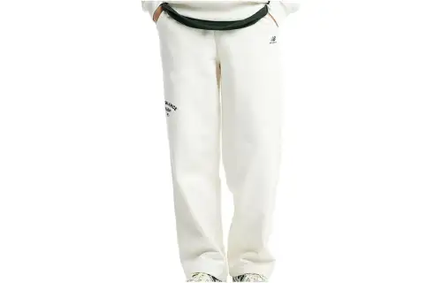 New Balance Casual Pants Unisex White Moderate Straight Fit Pants